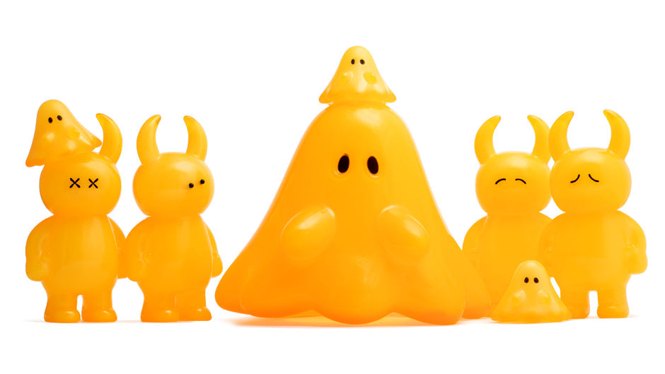 BIGおばけちゃん　I.G.オレンジ　インナーグロウ　蓄光　ソフビ　UAMOU BIGおばけちゃん I.G.オレンジ インナーグロウ 蓄光 ソフビ