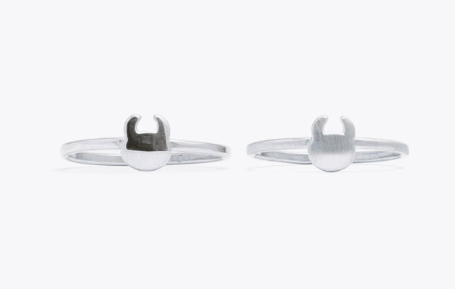 UAMOU SILVER RING (MIRROR/MAT)