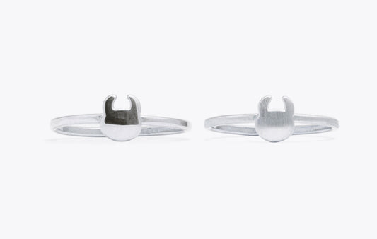 UAMOU SILVER RING (MIRROR/MAT)