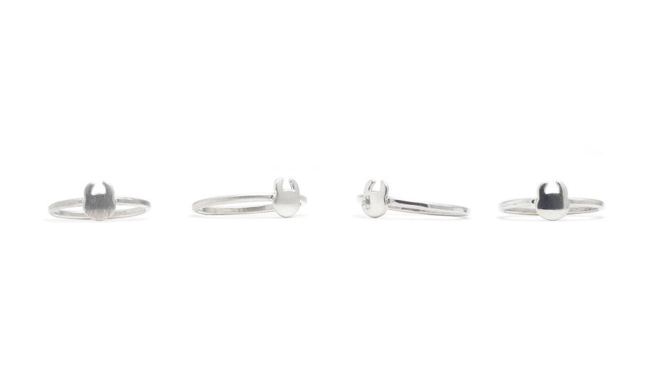 UAMOU SILVER RING (MIRROR/MAT)