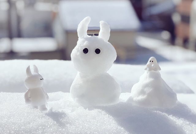 ️️️️️ #uamou #boo #ウアモウ #おばけちゃん #snowman #雪だるま
